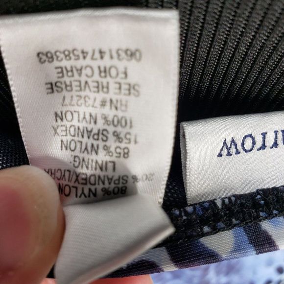 Croft & Barrow KH90453D D-Cup Tummy Slimmer Blue Navy Animal Tankini BathingSuit - Picture 6 of 11